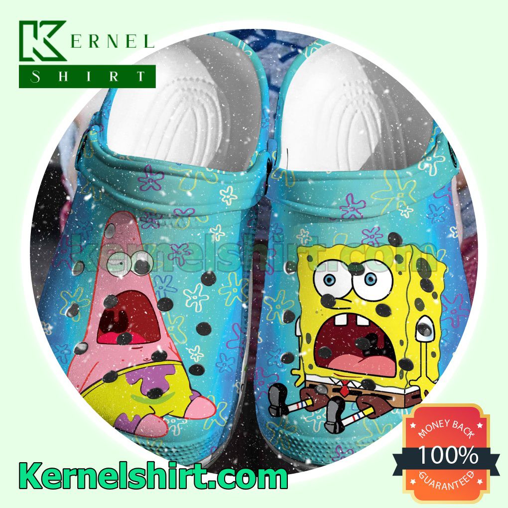 Spongebob And Patrick Blue Gradient Clogs Shoes Slippers Sandals