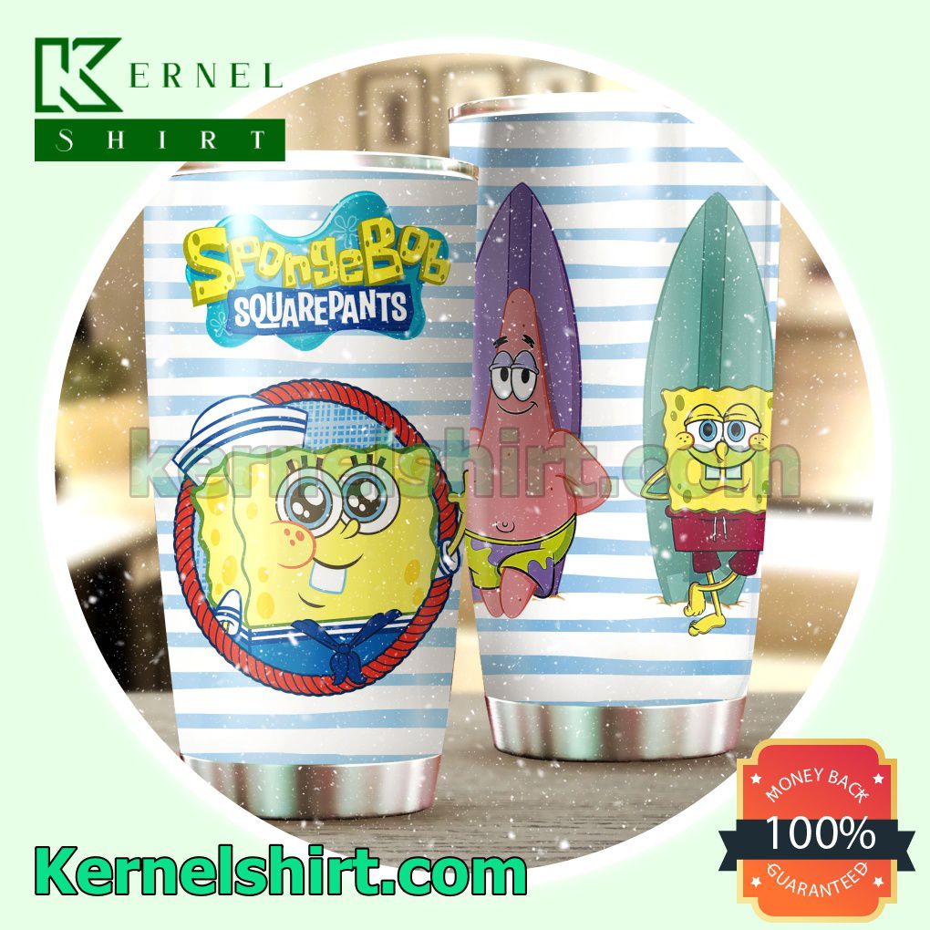 Spongebob Squarepants Blue Stripes Tumbler Cup