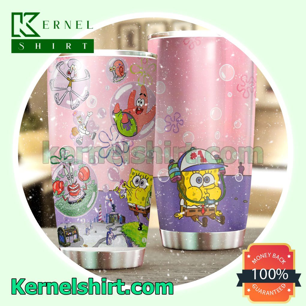 Spongebob Squarepants Cartoon Pink Tumbler Cup