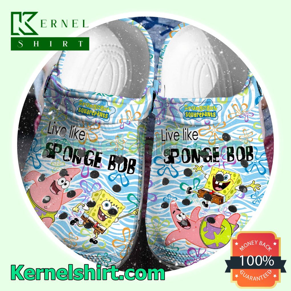 Spongebob Squarepants Live Like Spongebob Clogs Shoes Slippers Sandals