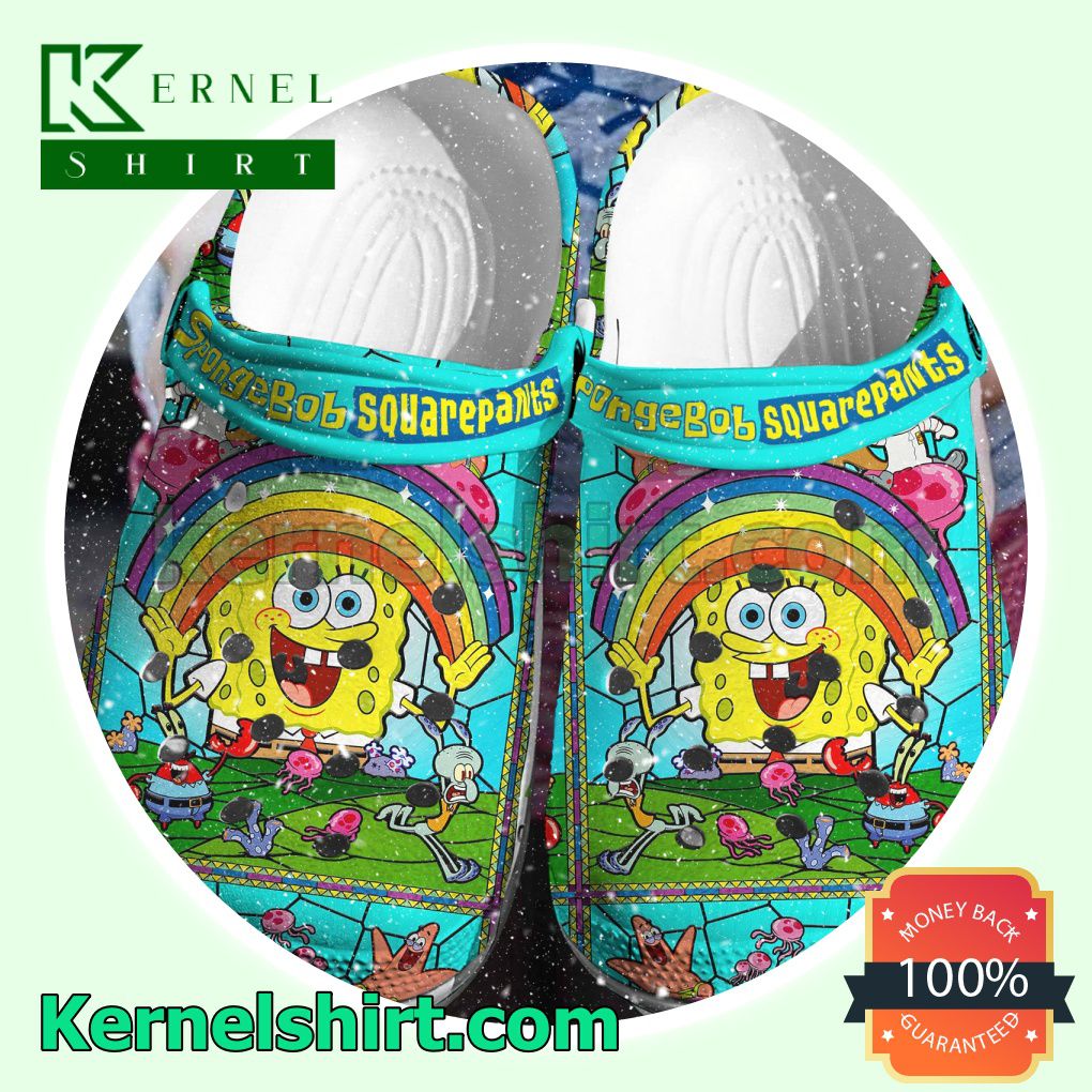 Spongebob Squarepants With Rainbow Clogs Shoes Slippers Sandals