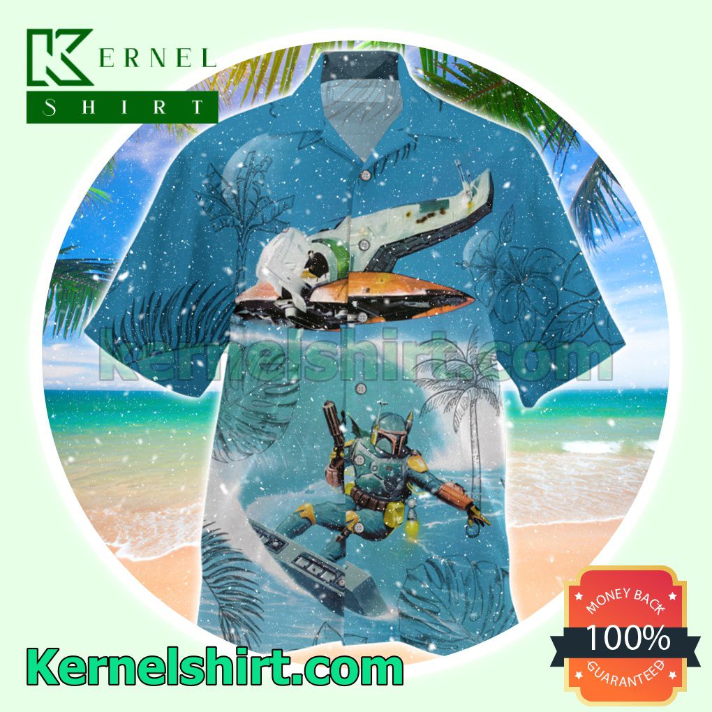 Star Wars Boba Surfing Summer Short Sleeve Shirt