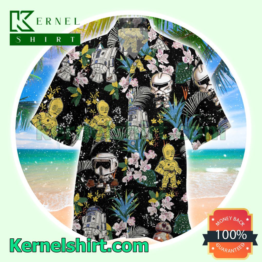 Star Wars Tropical Black Summer Short Sleeve Shirt