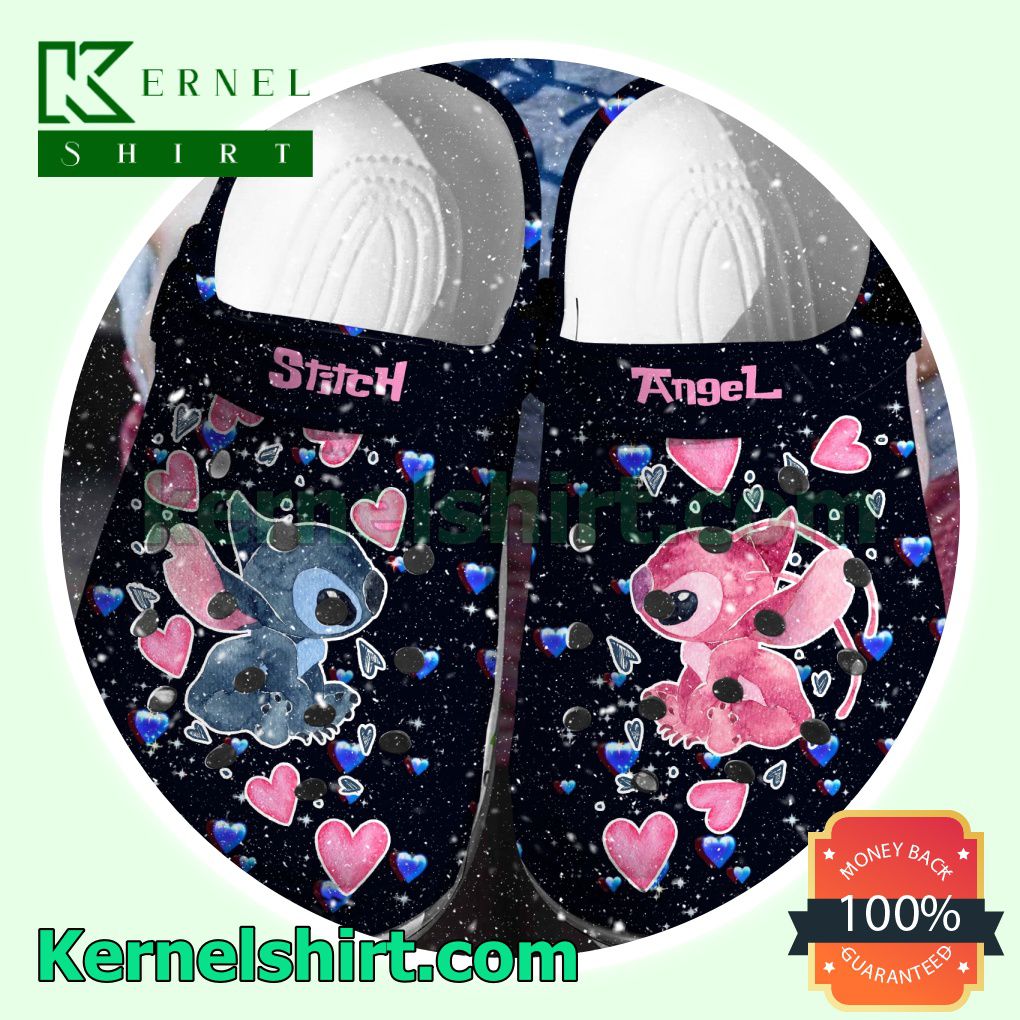 Stitch And Angel Love Darkness Clogs Shoes Slippers Sandals