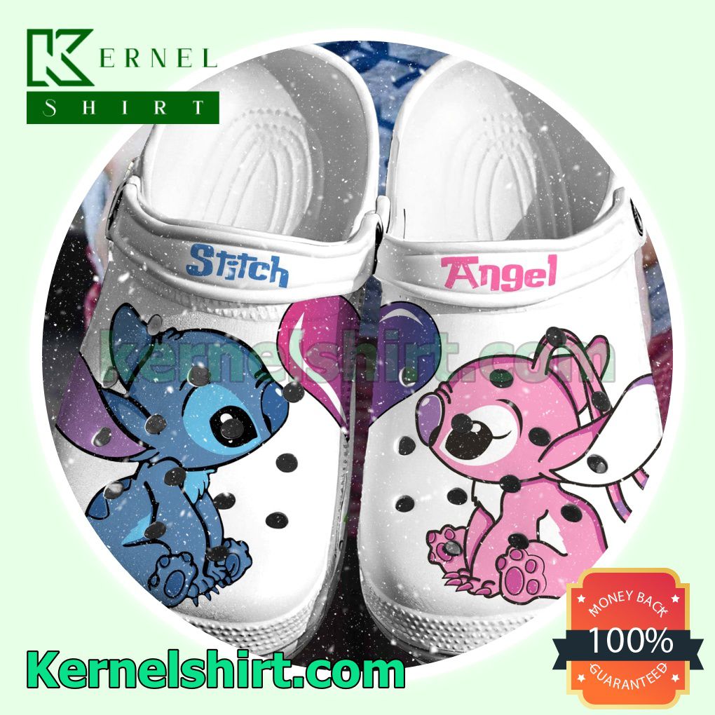 Stitch And Angel Love Heart Clogs Shoes Slippers Sandals