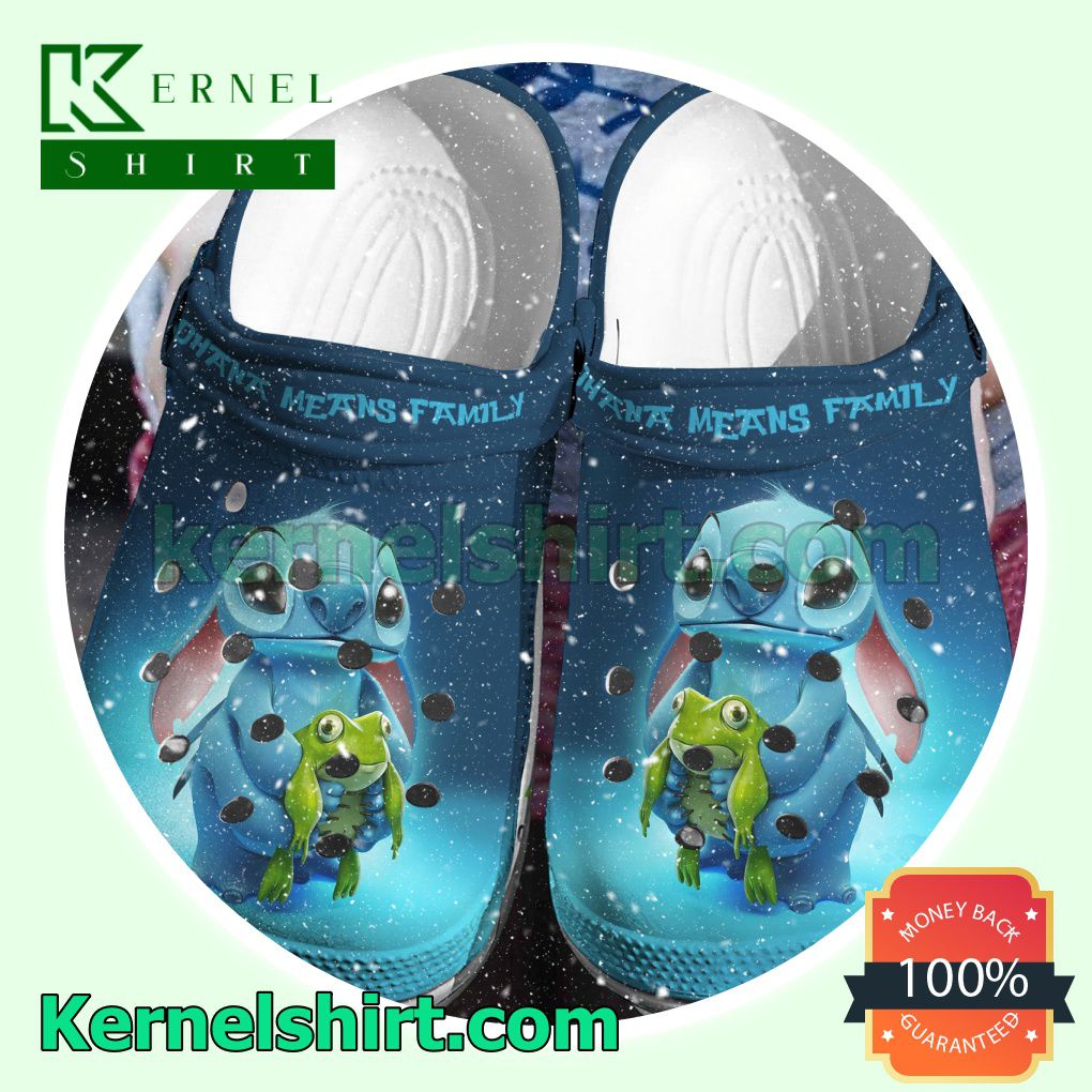 Stitch Hug Frog Ohana Means Family Clogs Shoes Slippers Sandals