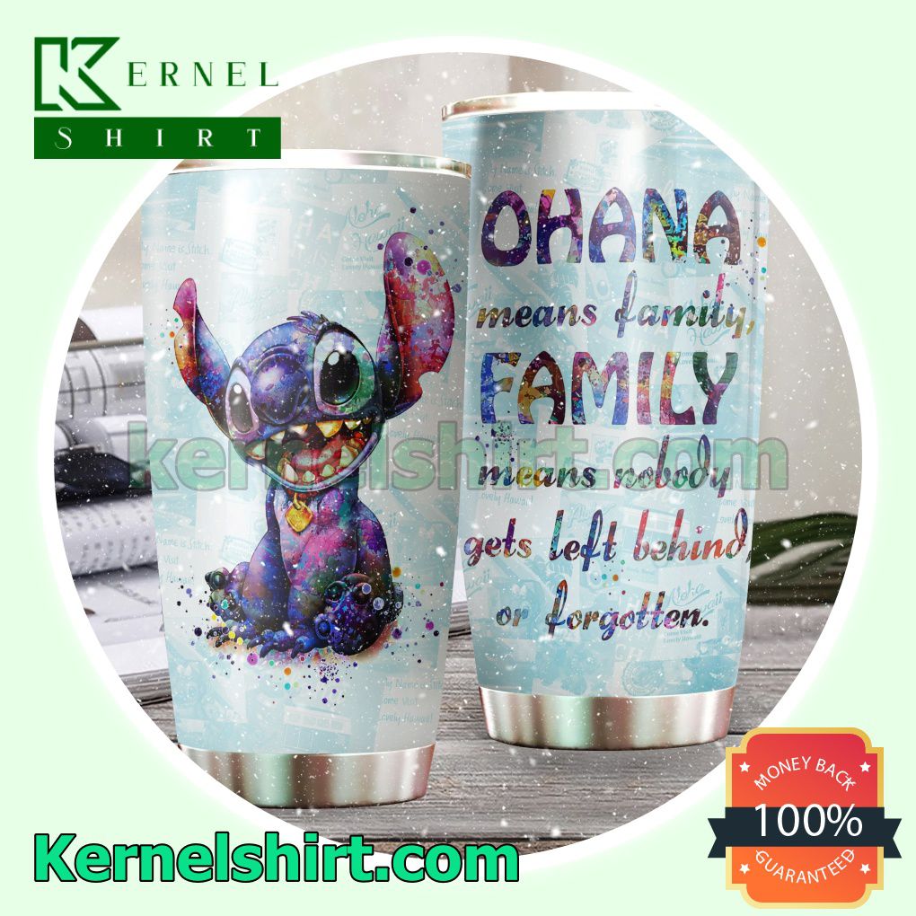 Stitch Ohana Multicolor Watercolor Tumbler Cup