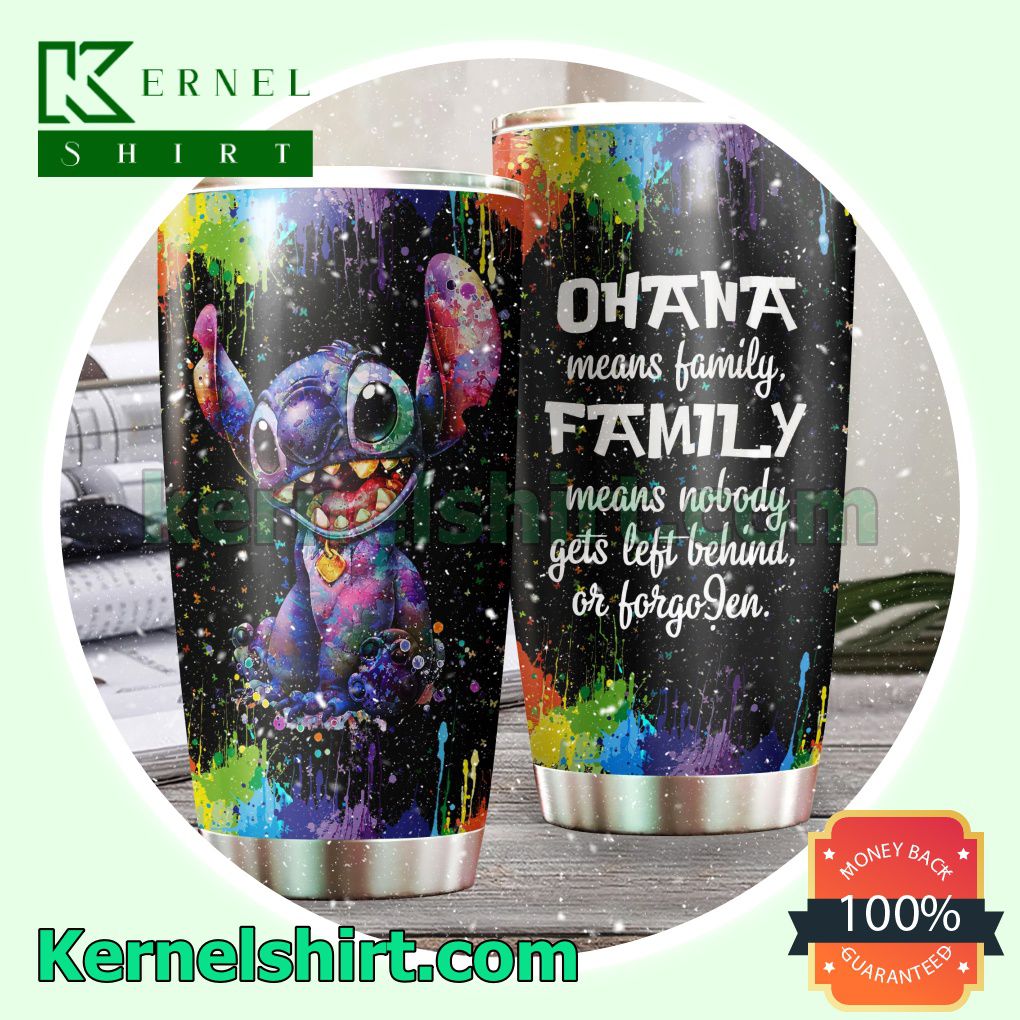 Stitch Ohana Watercolor Splash Tumbler Cup