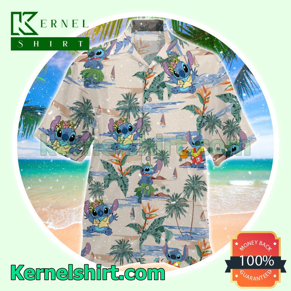 Stitch On Beach Summer Short Sleeve Shirt