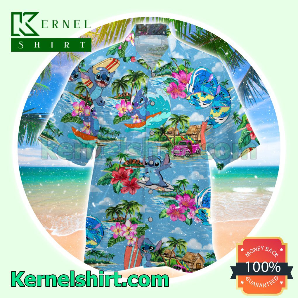 Stitch Summer Beach Summer Short Sleeve Shirt