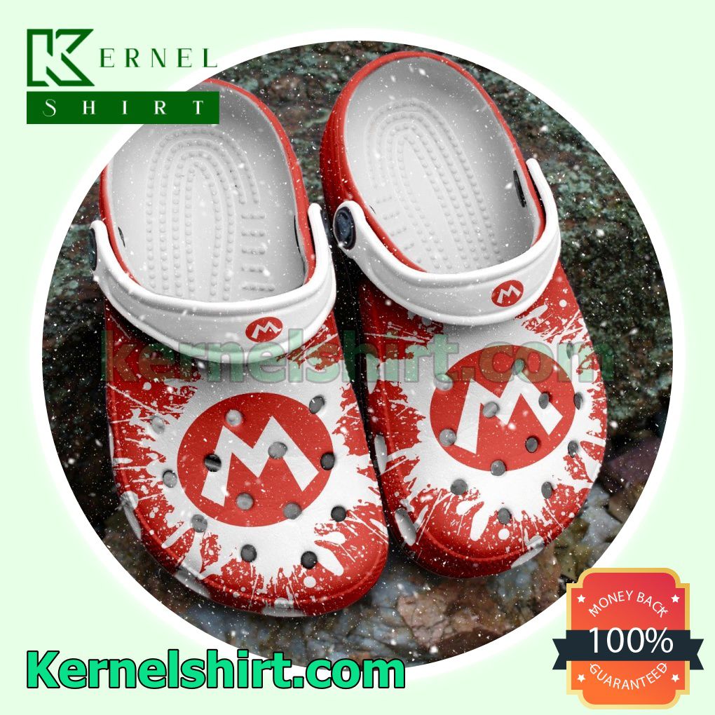 Super Mario Logo Color Splash Clogs Shoes Slippers Sandals