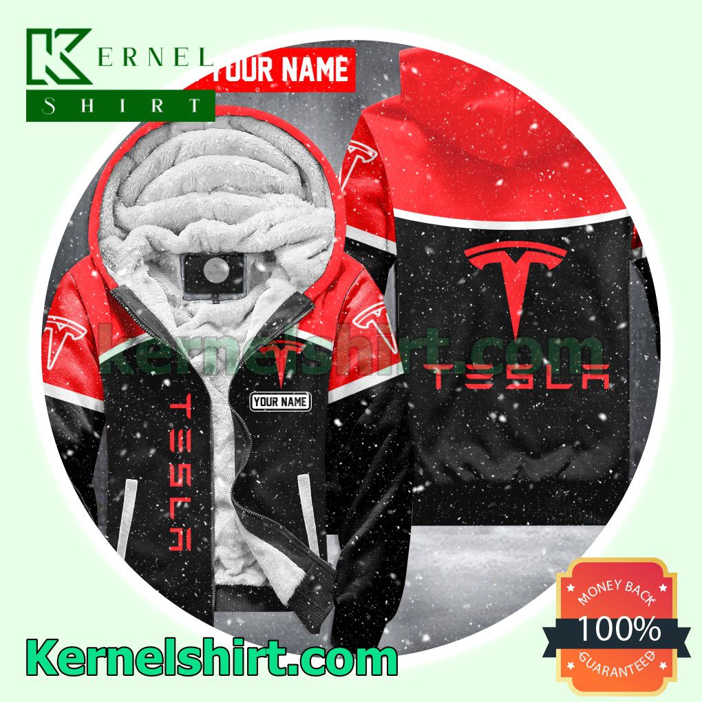 Tesla Brand Fleece Hoodie Jacket