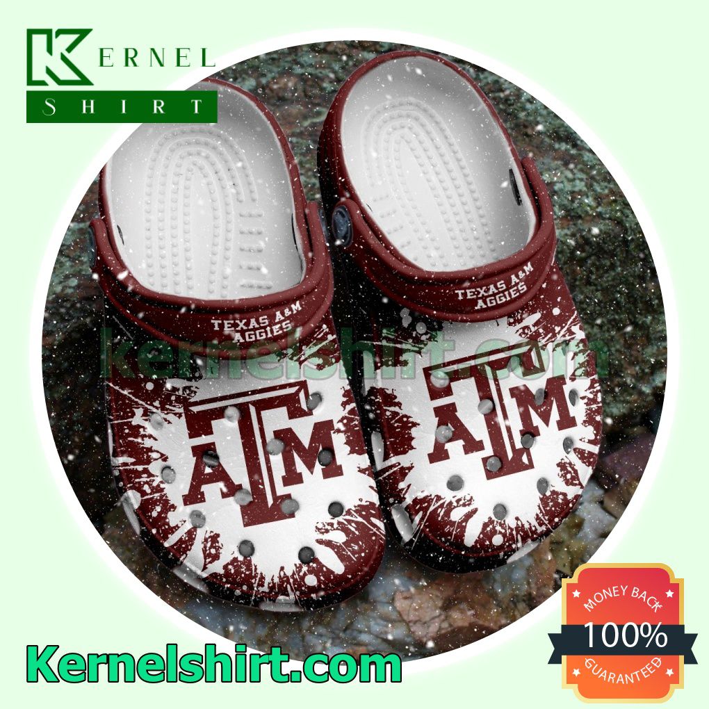 Texas A&m Aggies Logo Color Splash Clogs Shoes Slippers Sandals