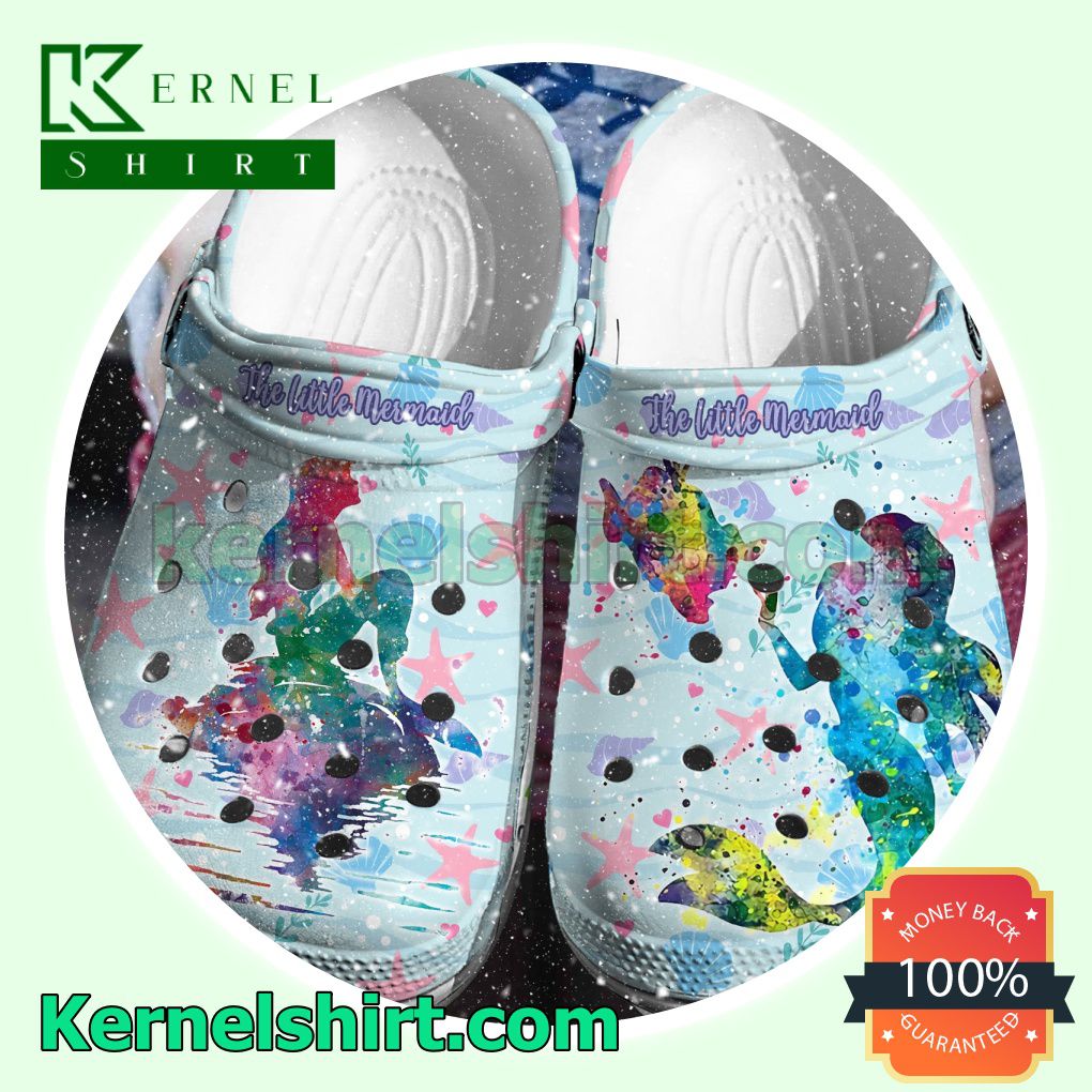 The Little Mermaid Watercolor Clogs Shoes Slippers Sandals