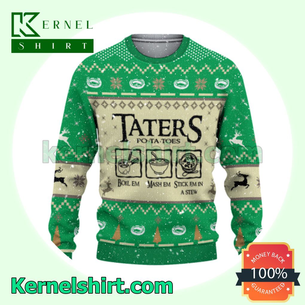 The Lord Of The Rings Taters Potatoes Green Crewneck Sweatshirt