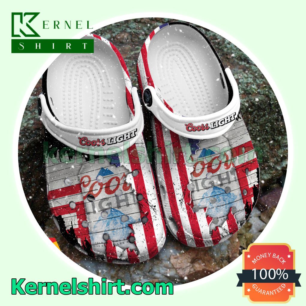 USA Flag Pattern Coors Light Clogs Shoes Slippers Sandals