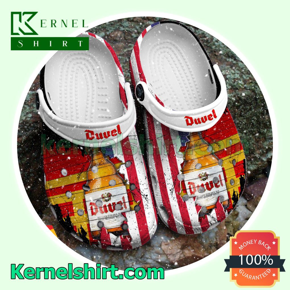 USA Flag Pattern Duvel Beer Clogs Shoes Slippers Sandals