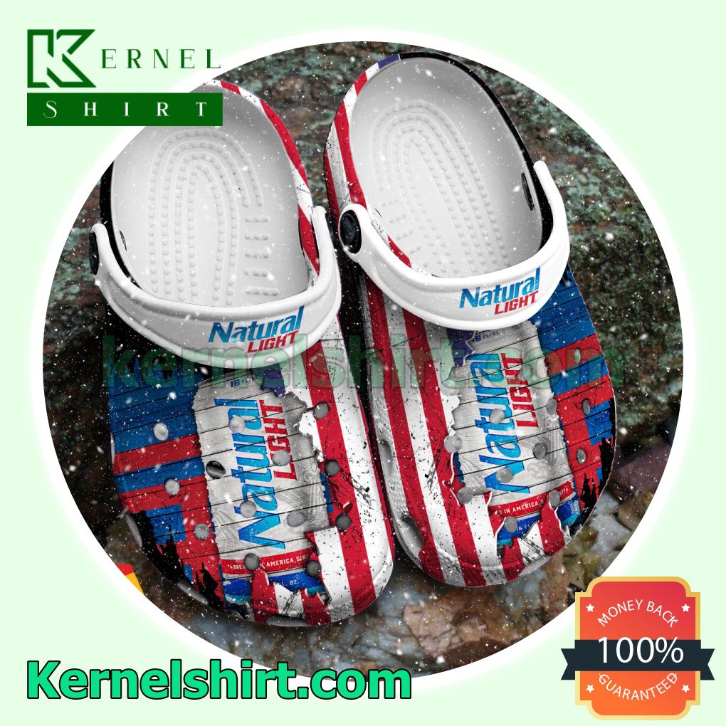 USA Flag Pattern Natural Light Clogs Shoes Slippers Sandals