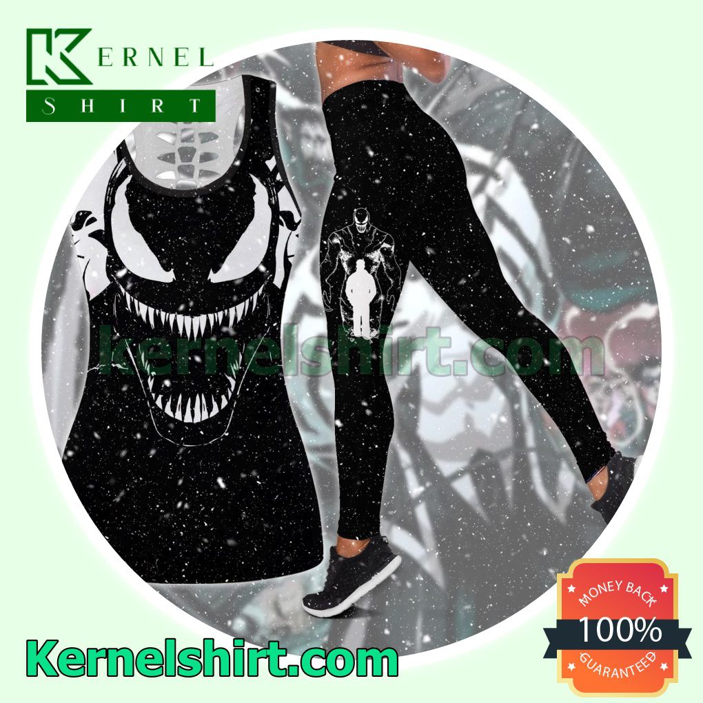 Venom Black Hooded Sweatshirt Women Legging