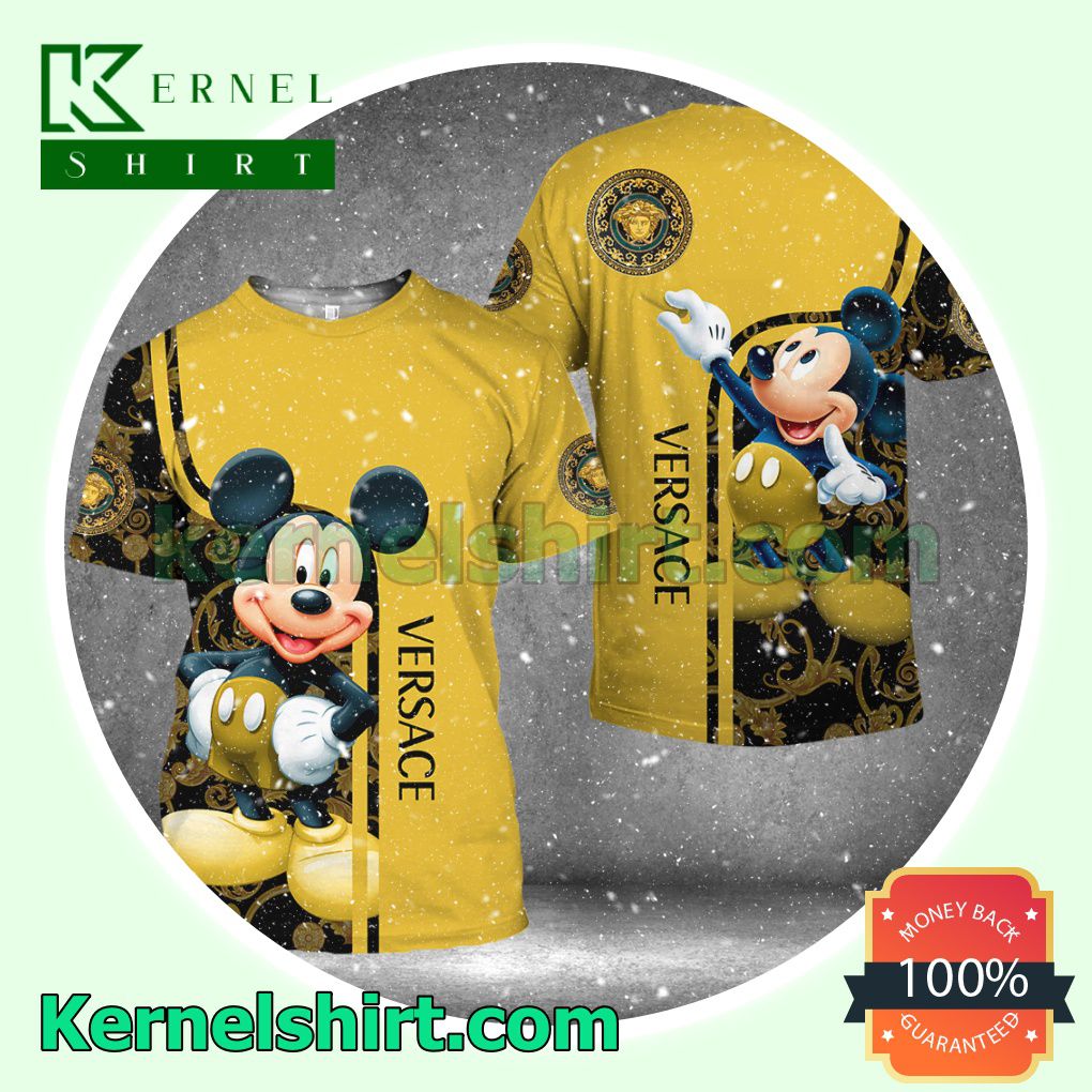 Versace With Mickey Mouse Logo 3D T-Shirt