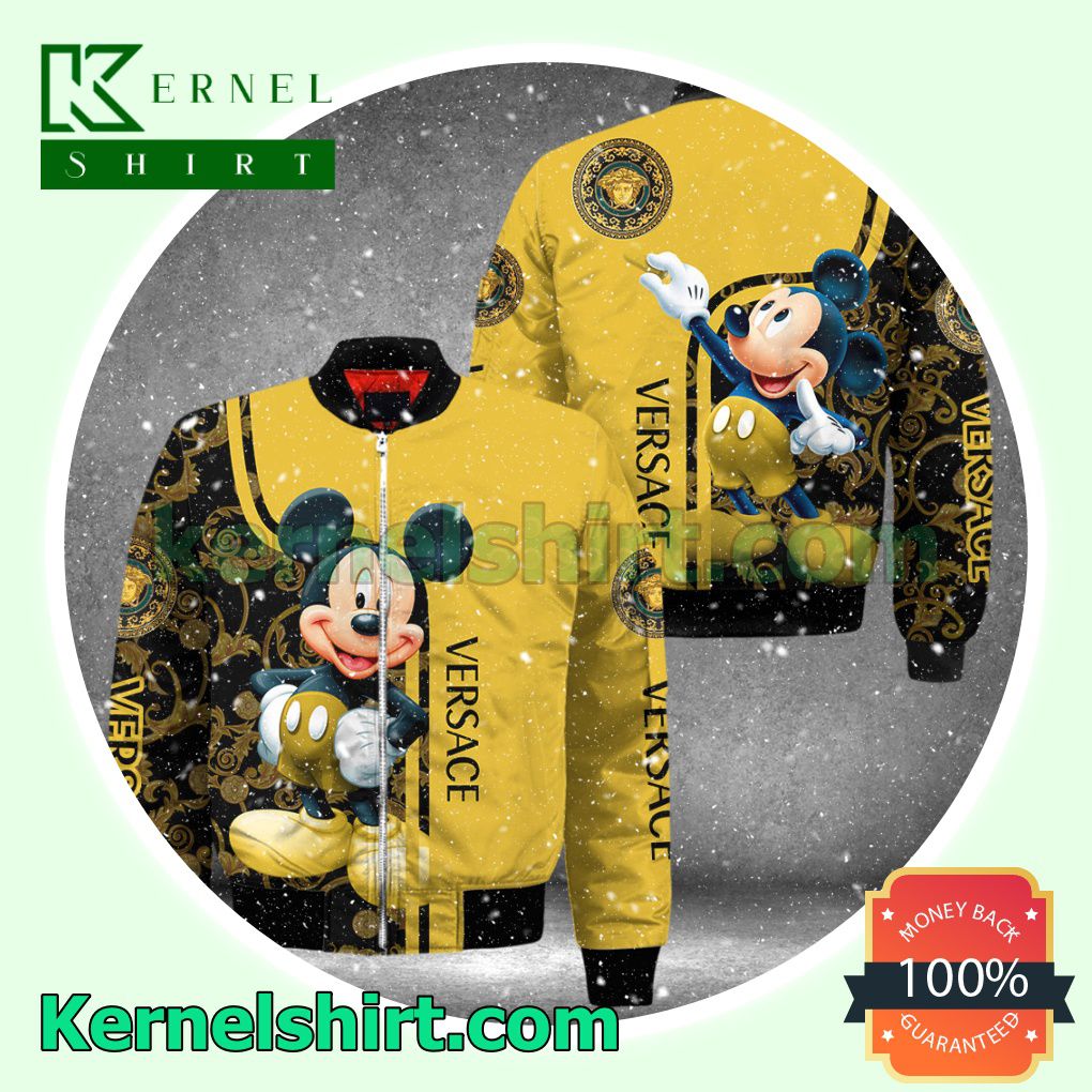 Versace With Mickey Mouse Varsity Jacket Coat Outwear