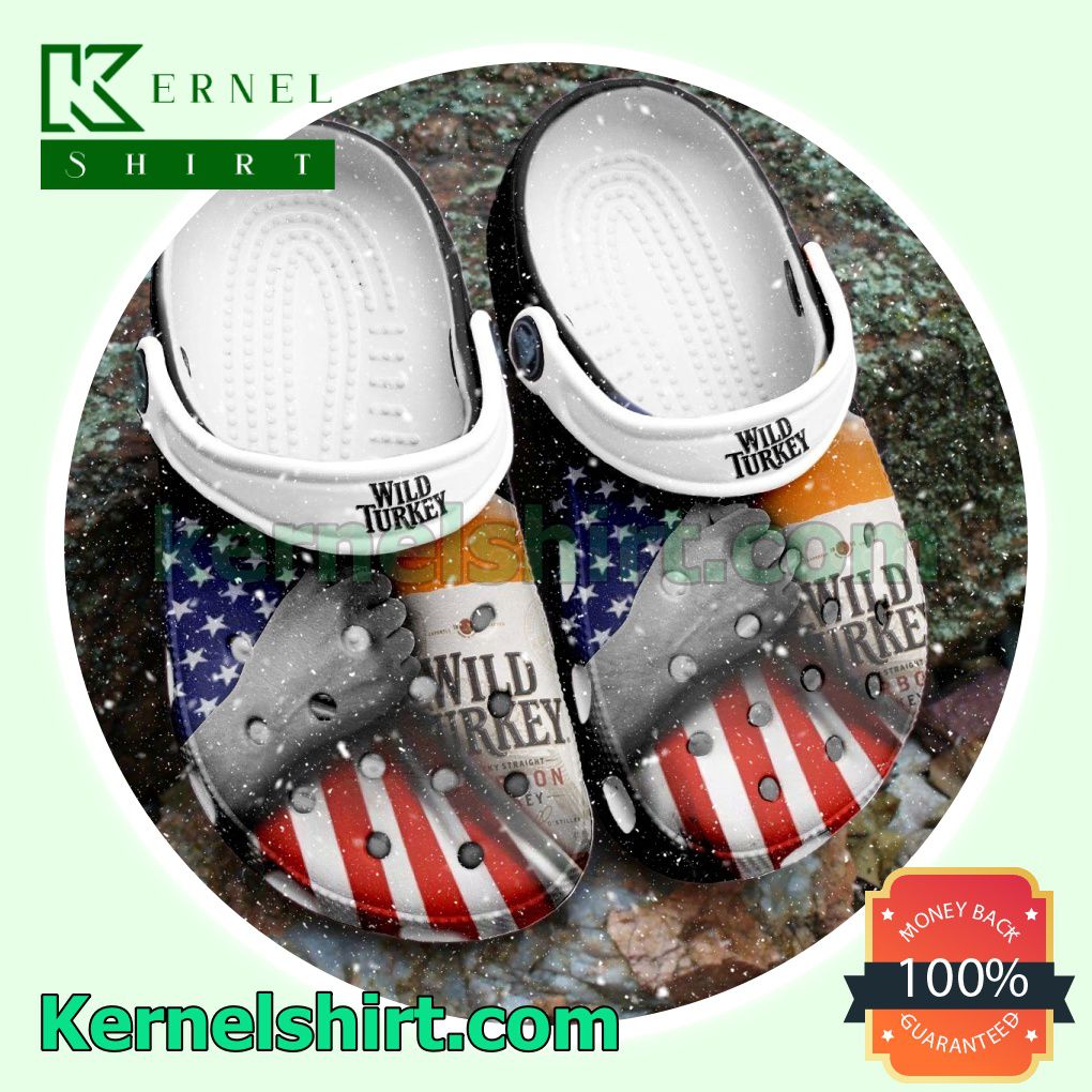 Wild Turkey American Flag Clogs Shoes Slippers Sandals