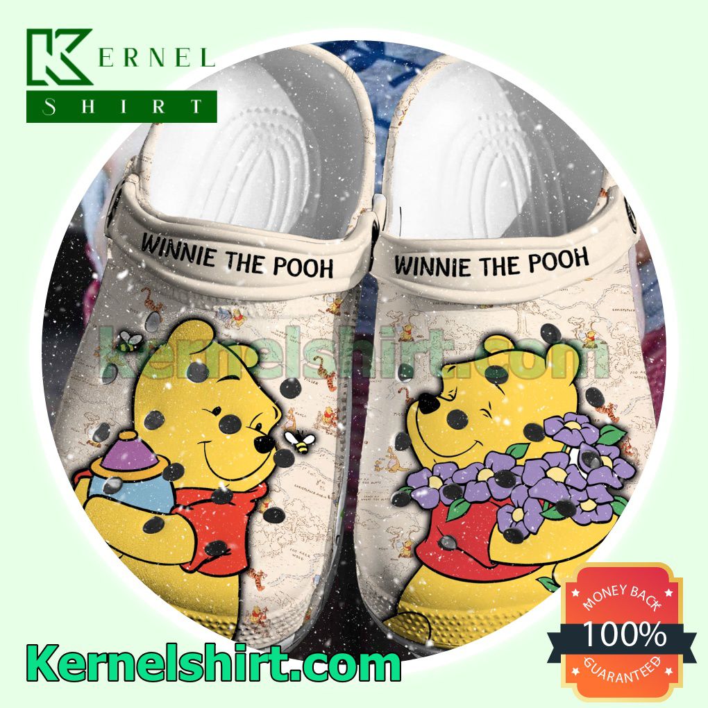 Winnie The Pooh World Map Clogs Shoes Slippers Sandals