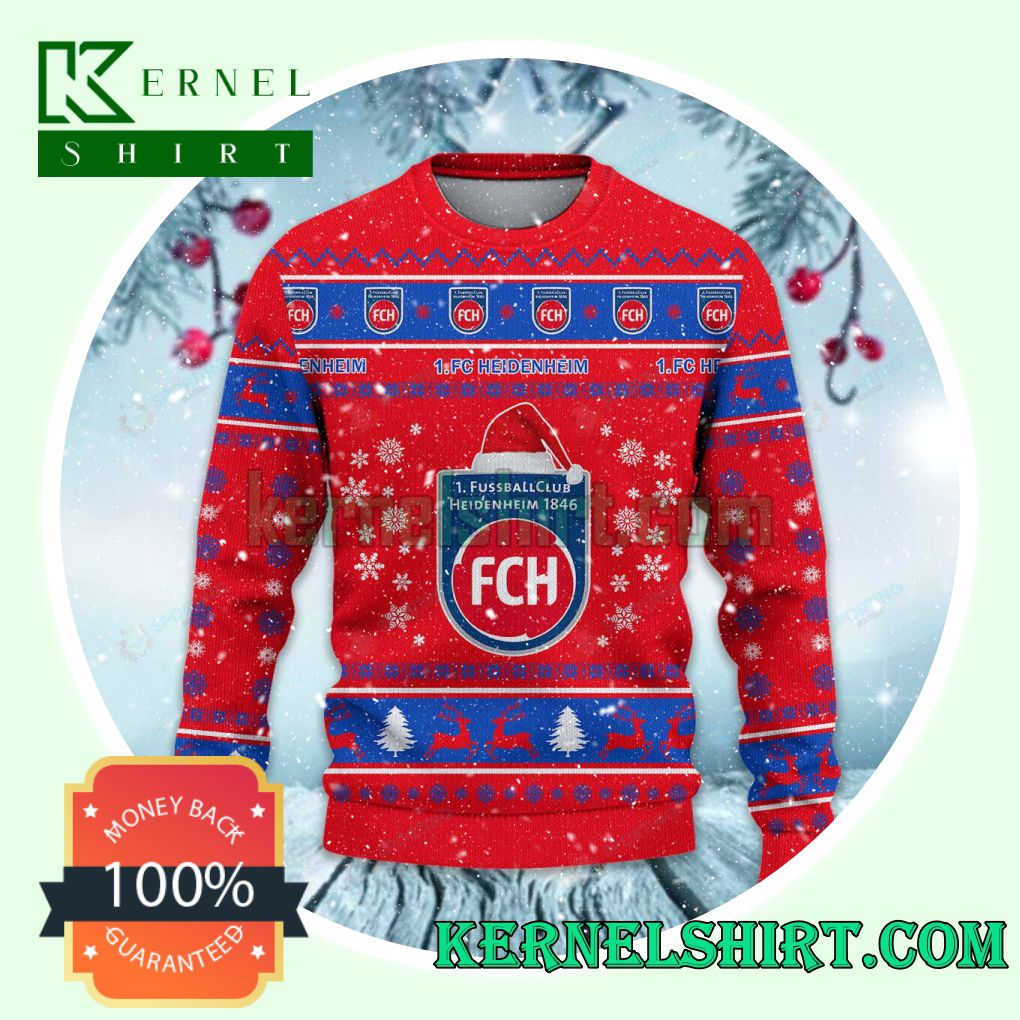 1. FC Heidenheim Club Snowflake Xmas Knit Sweaters a