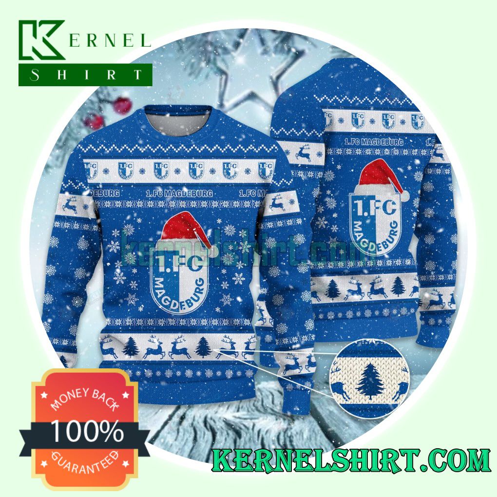 1. FC Magdeburg Club Snowflake Xmas Knit Sweaters