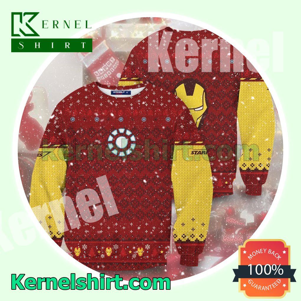 A Very Tony Stark Iron Man Marvel Knitted Christmas Sweatshirts