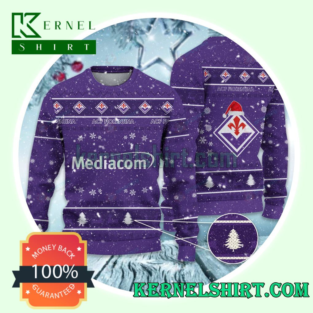 ACF Fiorentina Club Snowflake Xmas Knit Sweaters