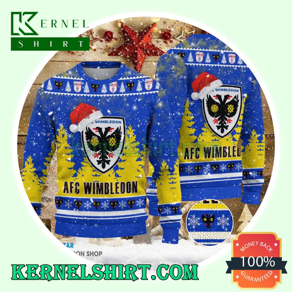 AFC Wimbledon Club Santa Hat Xmas Knit Sweaters