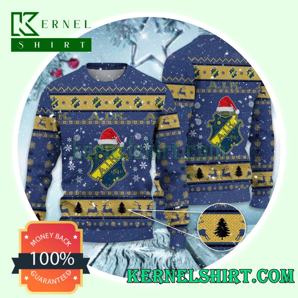 AIK Fotboll Club Snowflake Xmas Knit Sweaters