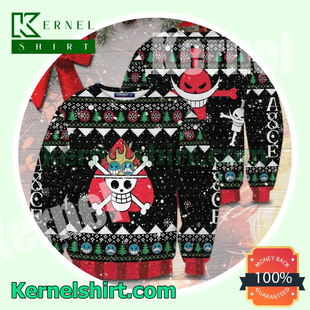 Ace Pirate One Piece Knitted Christmas Sweatshirts