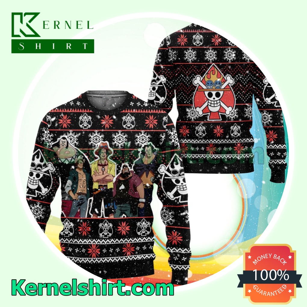 Ace Spade Pirates One Piece Anime Knitted Christmas Jumper