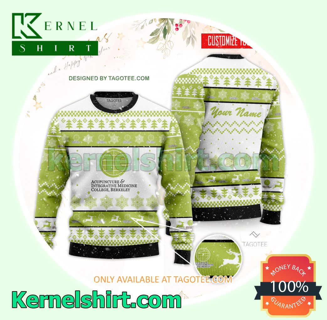 Acupuncture and Integrative Medicine College, Berkeley Logo Xmas Knit Jumper Sweaters