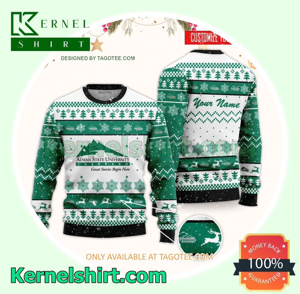 Adams State University Logo Xmas Knit Jumper Sweaters