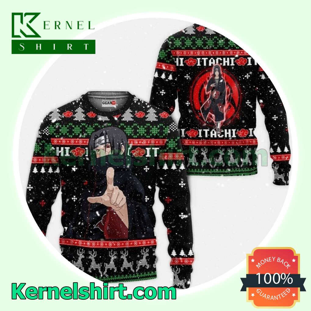 Akatsuki Itachi Naruto Shippuden Manga Anime Xmas Knitted Sweaters