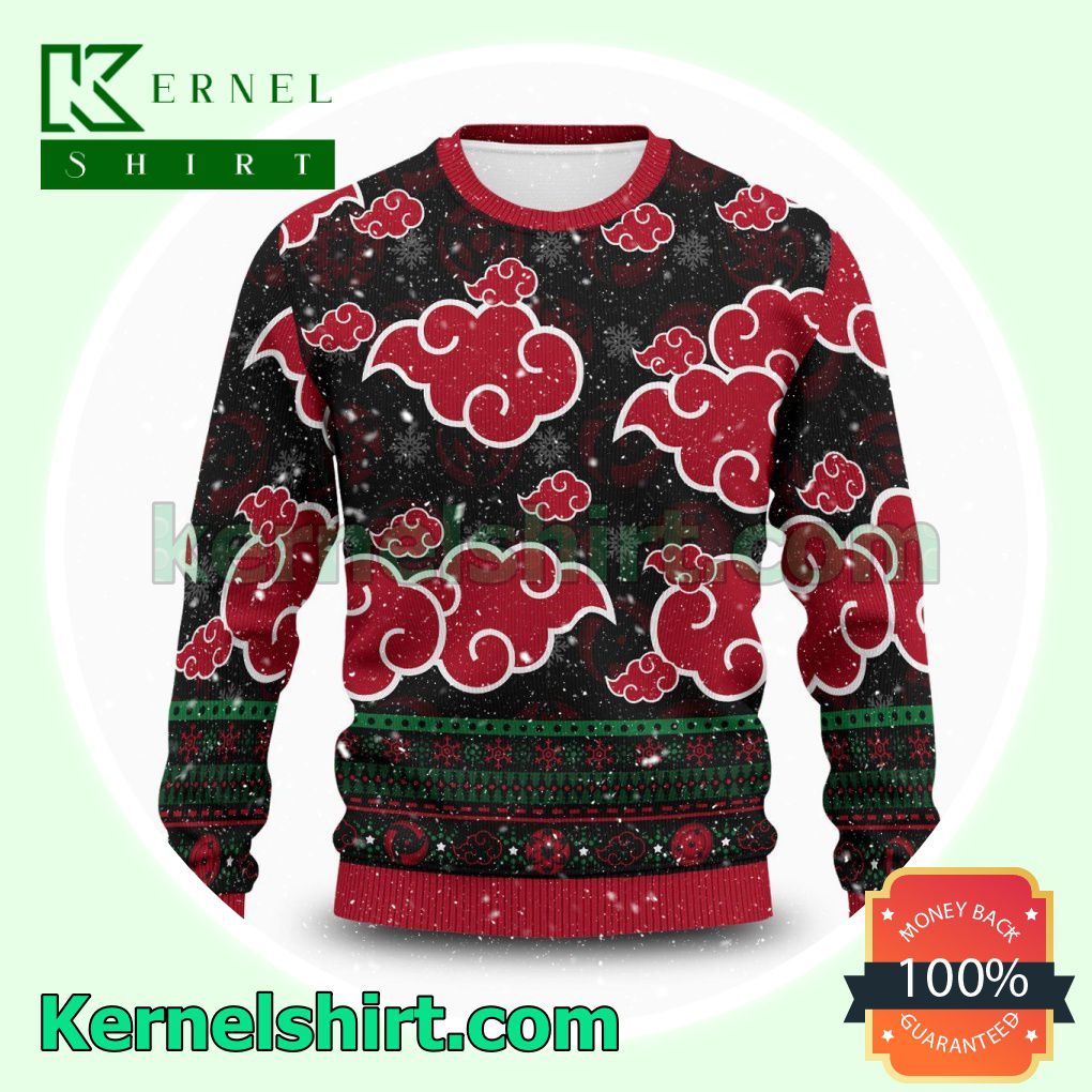 Akatsuki Sharingan Naruto Manga, Anime Xmas Knitted Sweaters