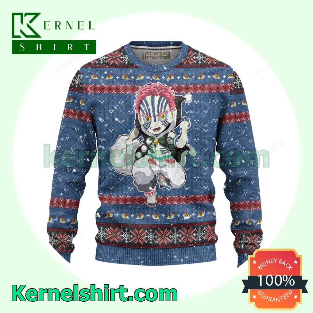 Akaza Demon Slayer Anime Knitted Christmas Jumper