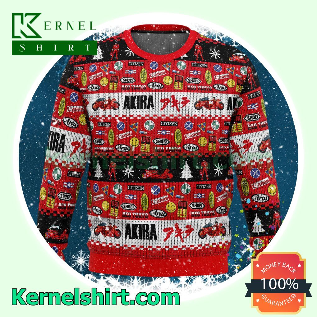 Akira Bike Decals Knitted Christmas Jumper