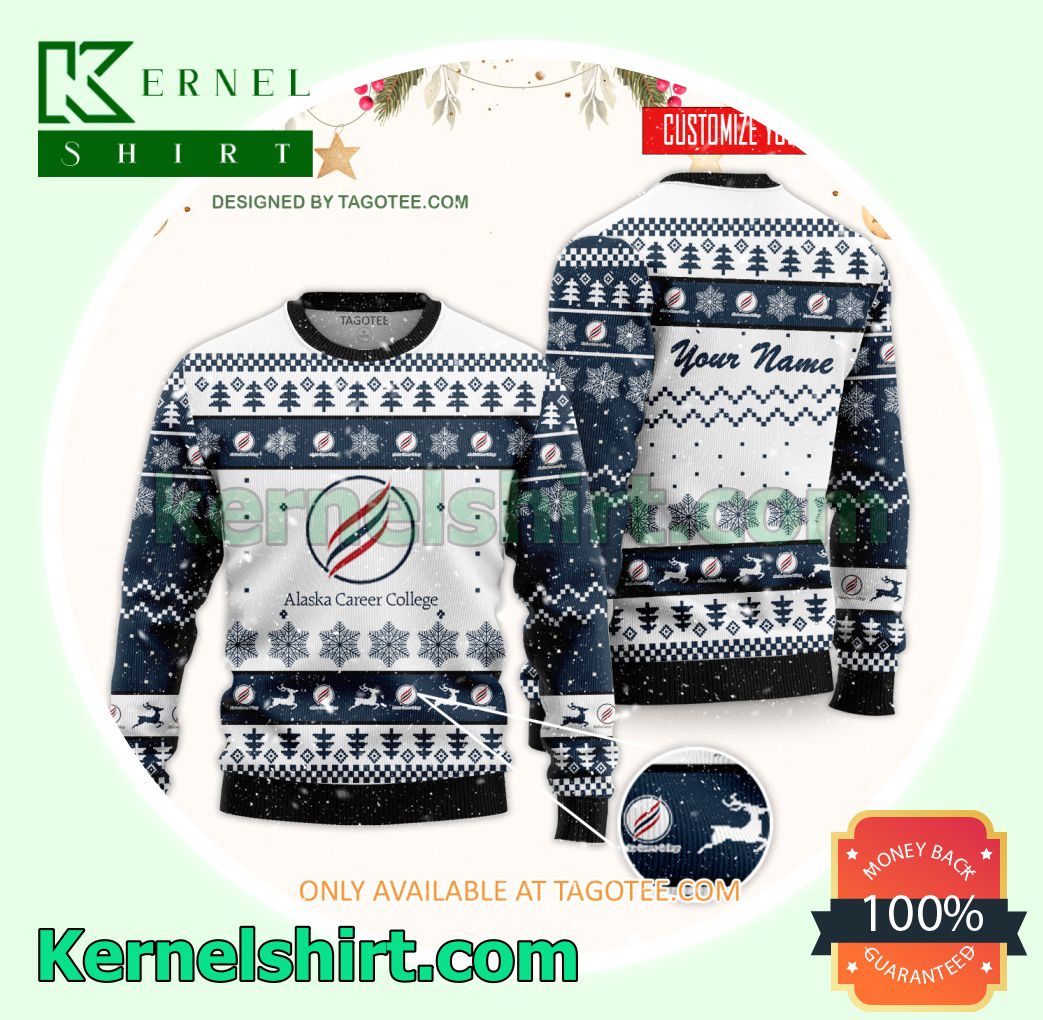 Alaska Career College Logo Xmas Knit Jumper Sweaters