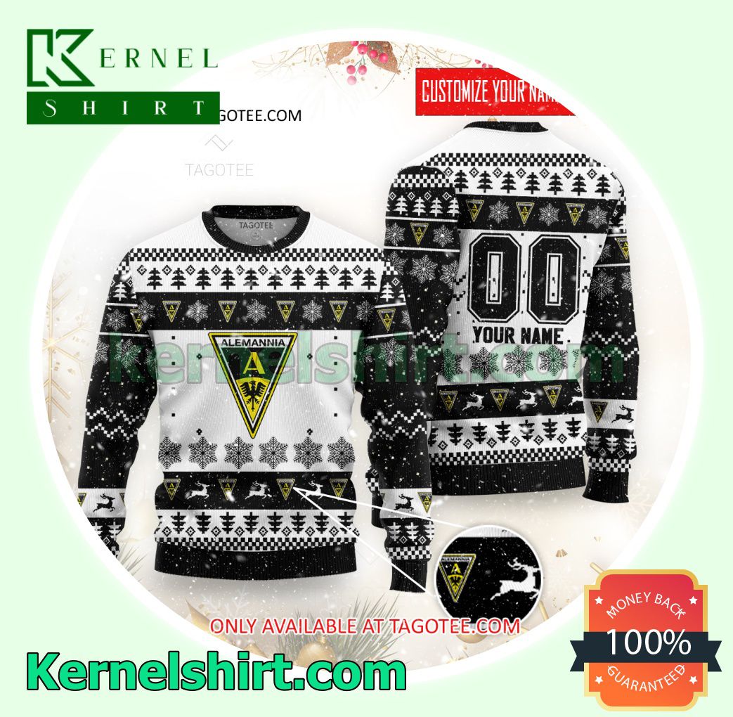 Alemannia Aachen Logo Xmas Knit Sweaters