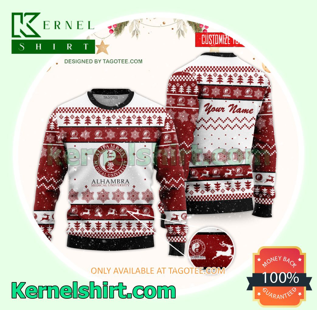 Alhambra Medical University Logo Xmas Knit Jumper Sweaters