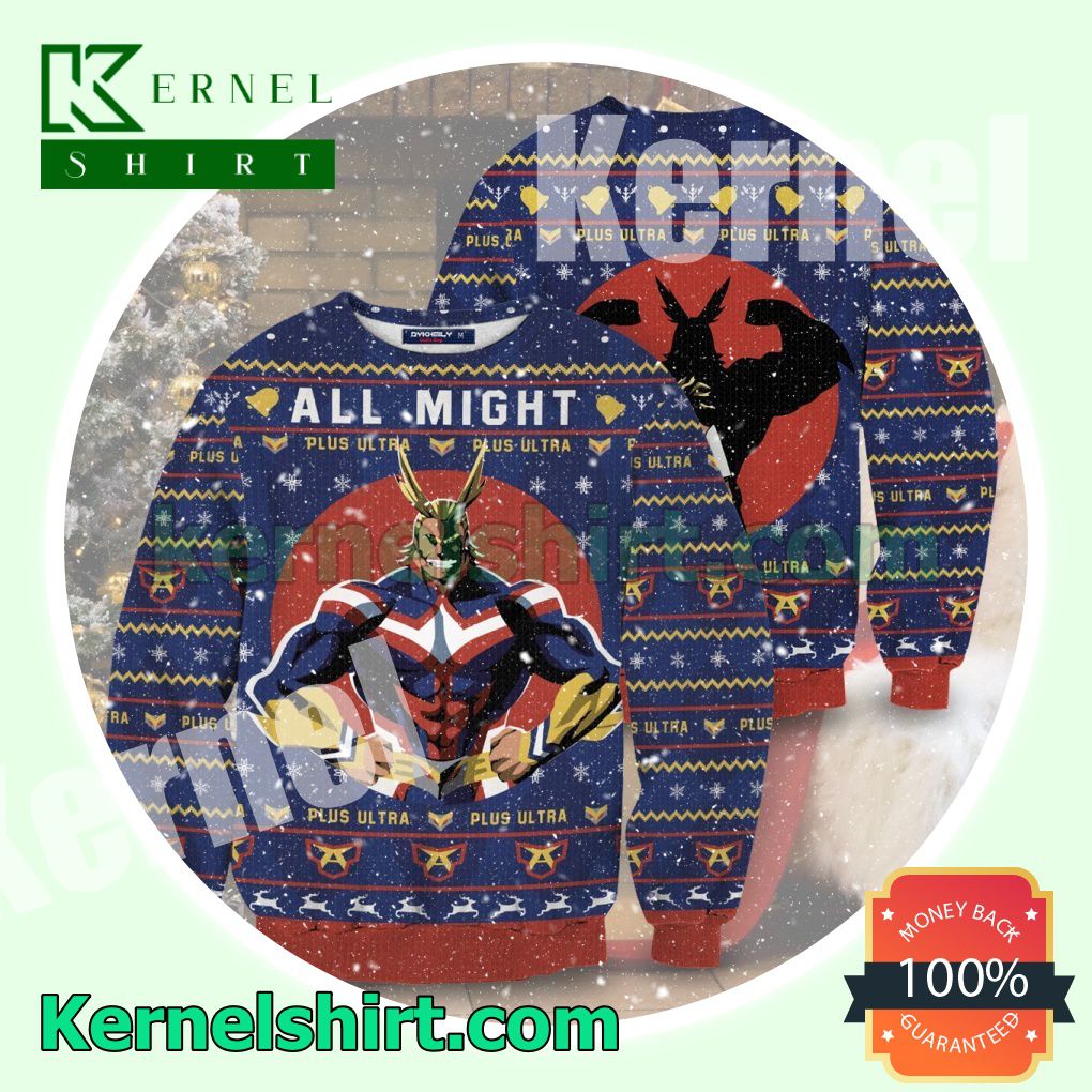 All Might My Hero Academia Plus Ultra Knitted Christmas Sweatshirts