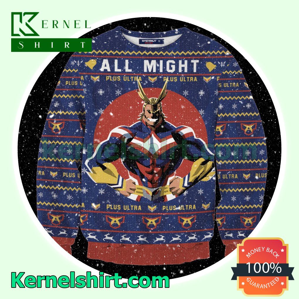 All Might Toshinori Yagi My Hero Academia Manga Anime Christmas Knitted Christmas Jumper