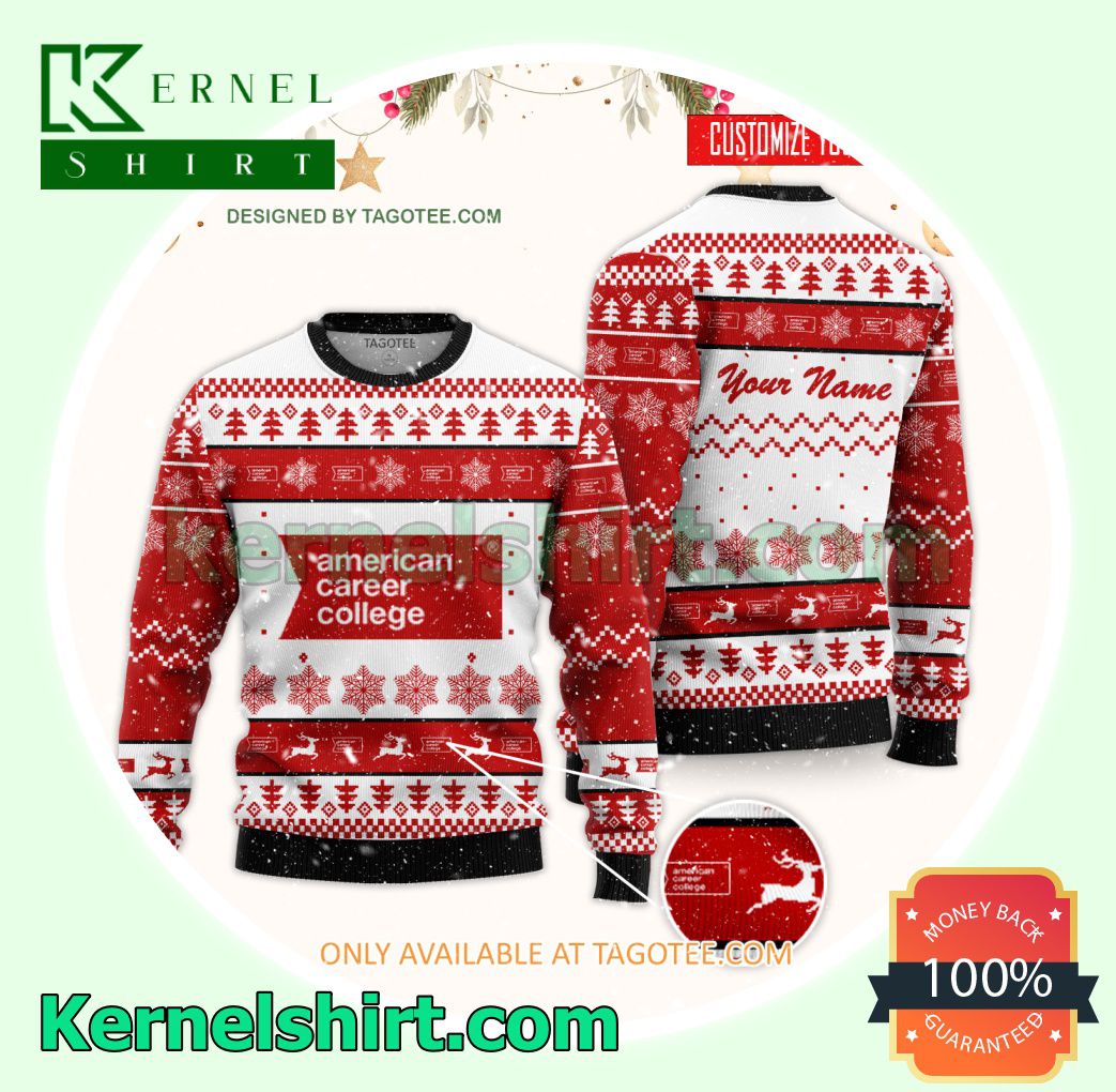 American Career College-Anaheim Logo Xmas Knit Jumper Sweaters