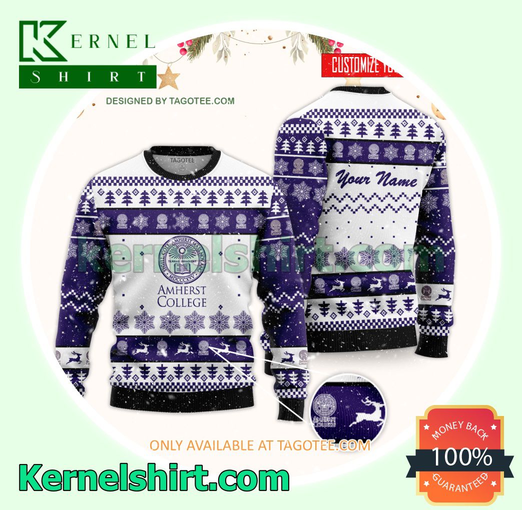 Amherst College Logo Xmas Knit Jumper Sweaters