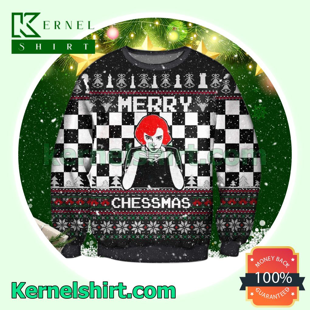 Anya Taylor-Joy The Queen's Gambit Merry Chessmas Xmas Knitted Sweaters
