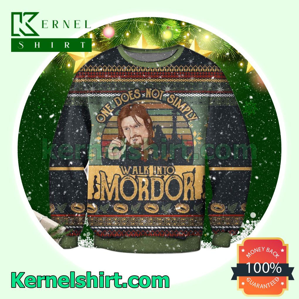 Aragorn The Lord Of The Rings One Does Not Simply Walk Into Mordor Xmas Knitted Sweaters